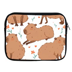 Capybara Art T- Shirt Cute Capybaras Illustration T- Shirt Yoga Reflexion Pose T- Shirtyoga Reflexion Pose T- Shirt Apple Ipad 2/3/4 Zipper Cases by hizuto