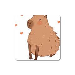 Capybara T- Shirt Cute Capybara Illustration T- Shirt (3) Yoga Reflexion Pose T- Shirtyoga Reflexion Pose T- Shirt Square Magnet