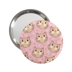 Cat Pattern Pink Cartoon 2 25  Handbag Mirrors by Pakjumat