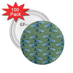 Fishes Pattern Background 2 25  Buttons (100 Pack)  by Pakjumat