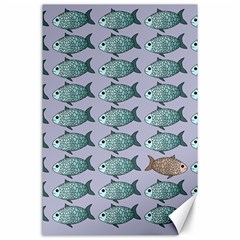 Fishes Pattern Background Theme Canvas 24  X 36  by Pakjumat