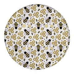 Bee Honeycomb Honeybee Insect Round Glass Fridge Magnet (4 Pack) by Pakjumat