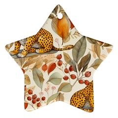 Fur Big Cat Spots Zoo Fast Hunter Star Ornament (two Sides) by Pakjumat