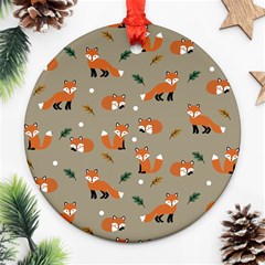 Fox Pattern Texture Ornament (round) by Pakjumat