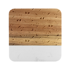 Fox Pattern Texture Marble Wood Coaster (square) by Pakjumat