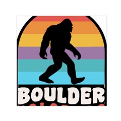 Boulder T- Shirt Boulder Colorado Bigfoot Sasquatch Hiking Camping T- Shirt Square Satin Scarf (30  X 30 ) by JamesGoode