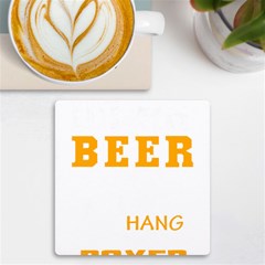 Boxer T- Shirt I Just Want To Drink Beer And Hang With My Boxer Dog T- Shirt Uv Print Square Tile Coaster  by JamesGoode