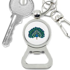 Peacock T-shirtwhite Look Calm Peacock 10 T-shirt Bottle Opener Key Chain by EnriqueJohnson