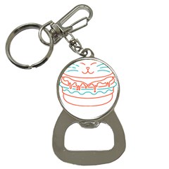 Burger T- Shirt Cat Burger T- Shirt Bottle Opener Key Chain by JamesGoode