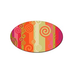 Ring Kringel Background Abstract Red Sticker (oval) by Mariart