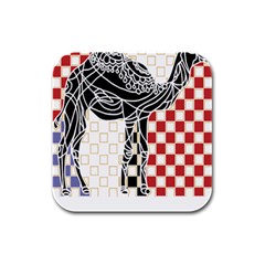 Camel Art T- Shirtcamel T- Shirt (9) Rubber Square Coaster (4 Pack) by EnriqueJohnson