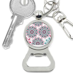 Floral Mandala T- Shirt Colorful Lotus Flower Mandala Art Pattern Bottle Opener Key Chain by EnriqueJohnson