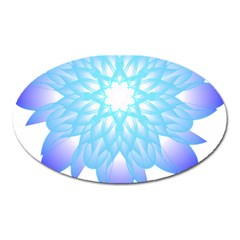 Flower Illustration T- Shirt Beautiful And Artistic Blue Flower T- Shirt Oval Magnet