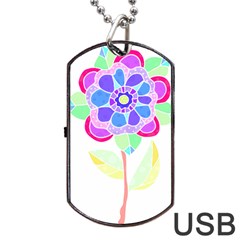 Flower Illustration T- Shirtflower T- Shirt Dog Tag Usb Flash (one Side) by EnriqueJohnson