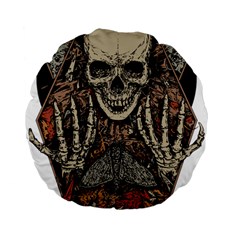 Gray And Multicolored Skeleton Illustration Standard 15  Premium Flano Round Cushions by uniart180623