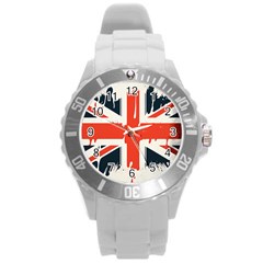 Union Jack England Uk United Kingdom London Round Plastic Sport Watch (l) by uniart180623