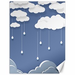 Clouds Rain Paper Raindrops Weather Sky Raining Canvas 12  X 16  by uniart180623