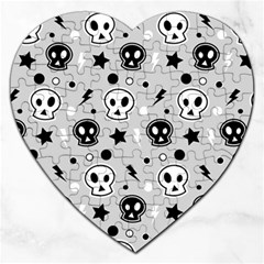 Skull-pattern- Jigsaw Puzzle (heart) by Ket1n9