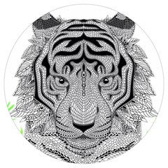 Tiger Head Round Trivet by Ket1n9