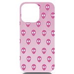 Alien Pattern Pink iPhone 14 Pro Max Black UV Print Case Front