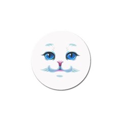 Cute White Cat Blue Eyes Face Golf Ball Marker (4 Pack) by Ket1n9