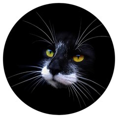 Face Black Cat Round Trivet by Ket1n9