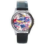 Independence Day United States Of America Round Metal Watch Front