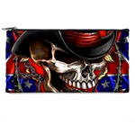 Confederate Flag Usa America United States Csa Civil War Rebel Dixie Military Poster Skull Pencil Case Front