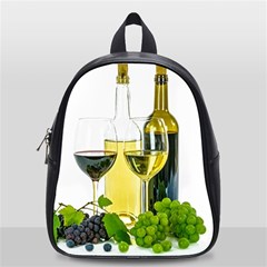 White-wine-red-wine-the-bottle School Bag (small) by Ket1n9