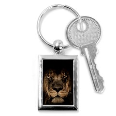 African-lion-mane-close-eyes Key Chain (rectangle) by Ket1n9