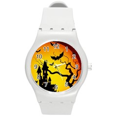 Halloween Night Terrors Round Plastic Sport Watch (m) by Ket1n9