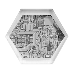 Technology Circuit Board Hexagon Wood Jewelry Box by Ket1n9