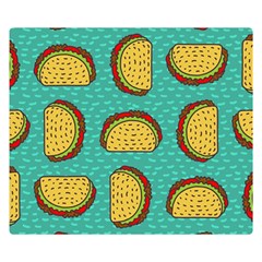 Taco-drawing-background-mexican-fast-food-pattern Premium Plush Fleece Blanket (small) by Ket1n9