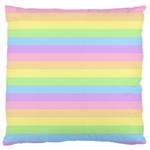 Cute Pastel Rainbow Stripes Large Premium Plush Fleece Cushion Case (Two Sides) Front