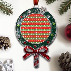 Christmas-papers-red-and-green Metal X mas Lollipop With Crystal Ornament by Grandong