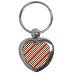 Christmas-color-stripes Key Chain (Heart) Front