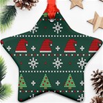 Beautiful-knitted-christmas-pattern -- Ornament (Star) Front