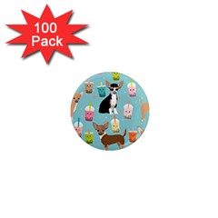 Chihuahua Bubble Kawaii Boba Tea Cute Dog 1  Mini Magnets (100 Pack)  by Grandong