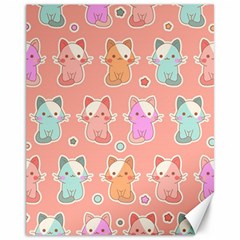 Cute Kawaii Kittens Seamless Pattern Canvas 11  X 14  by Grandong