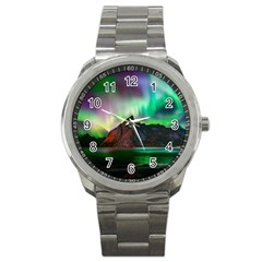 Aurora Borealis Nature Sky Light Sport Metal Watch by Grandong