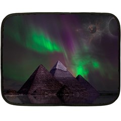 Fantasy Pyramid Mystic Space Aurora Two Sides Fleece Blanket (mini) by Grandong