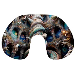 Fantasy Psychedelic Building Spiral Travel Neck Pillow by Ravend