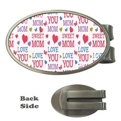 Love Mom Happy Mothers Day I Love Mom Graphic Money Clips (oval)  by Vaneshop