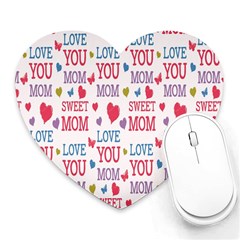 Love Mom Happy Mothers Day I Love Mom Graphic Heart Mousepad by Vaneshop