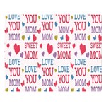 Love Mom Happy Mothers Day I Love Mom Graphic Premium Plush Fleece Blanket (Large) 80 x60  Blanket Front