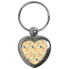 Love Mom Happy Mothers Day I Love Mom Graphic Pattern Key Chain (heart) by Vaneshop