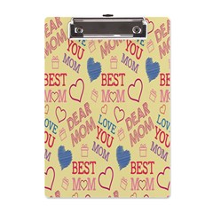 Love Mom Happy Mothers Day I Love Mom Graphic Pattern A5 Acrylic Clipboard by Vaneshop