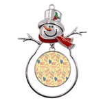 Love Mom Happy Mothers Day I Love Mom Graphic Pattern Metal Snowman Ornament Front