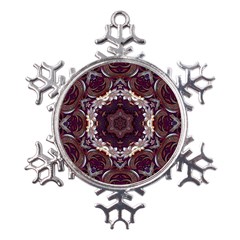 Rosette Kaleidoscope Mosaic Abstract Background Metal Large Snowflake Ornament by Vaneshop