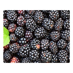 Blackberries-background-black-dark Premium Plush Fleece Blanket (large) by Amaryn4rt